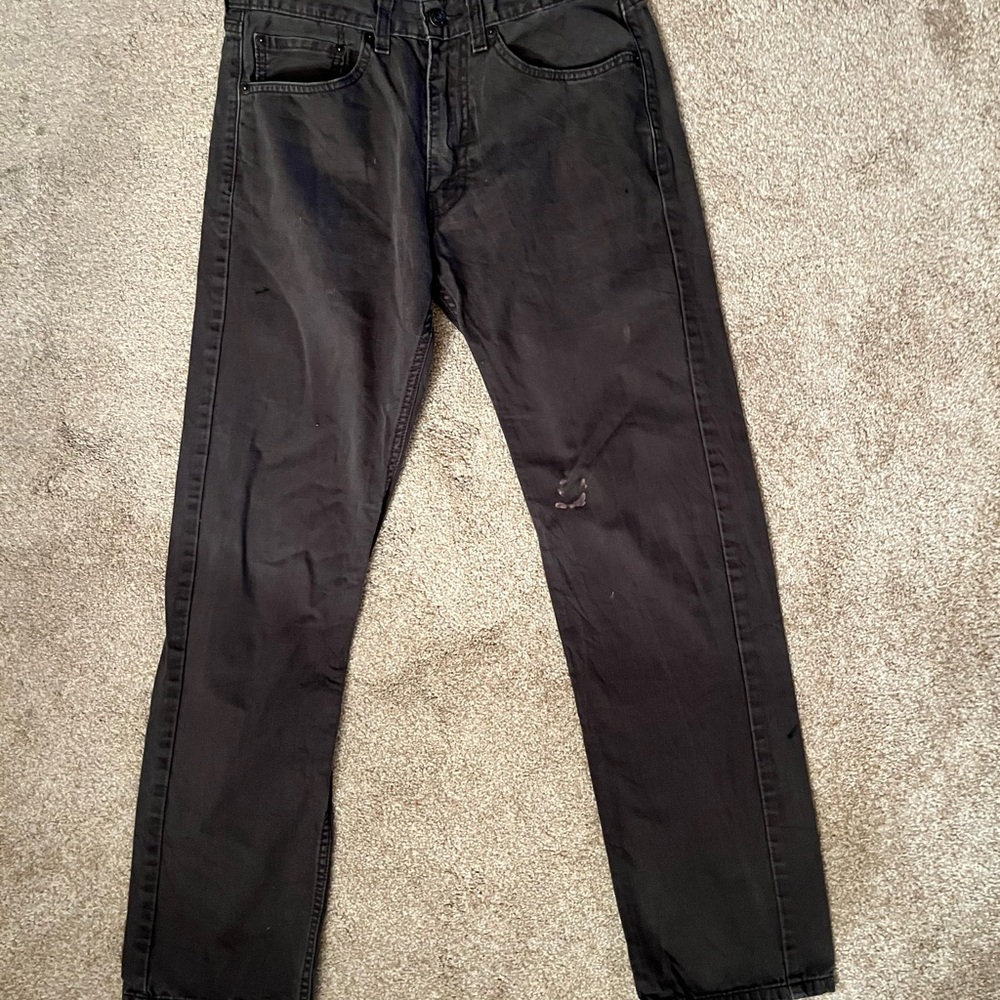 Levi's 505‎ Black Straight-Leg Jeans Matte Finish White Tab
